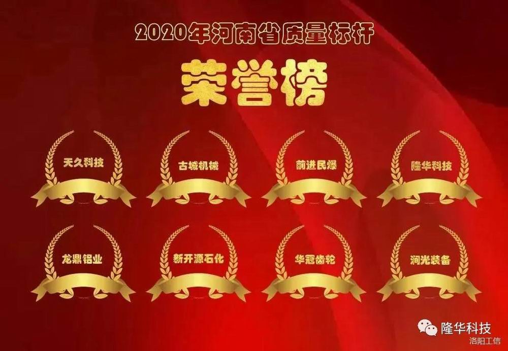 喜報(bào)！隆華公司入選河南省質(zhì)量標(biāo)桿企業(yè)